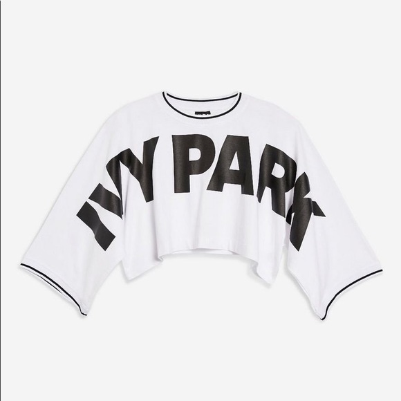 Ivy Park Oversize Logo Crop Tee (White) - Picture 2 of 8